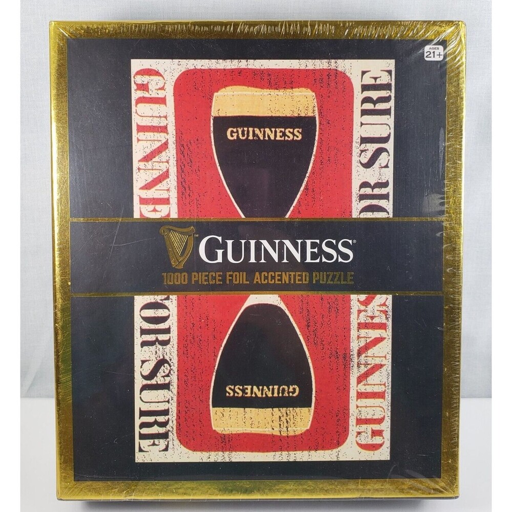 Guinness Beer 1000 Piece Jigsaw Puzzle 29"x23" Foil Accented Front NEW SEALED